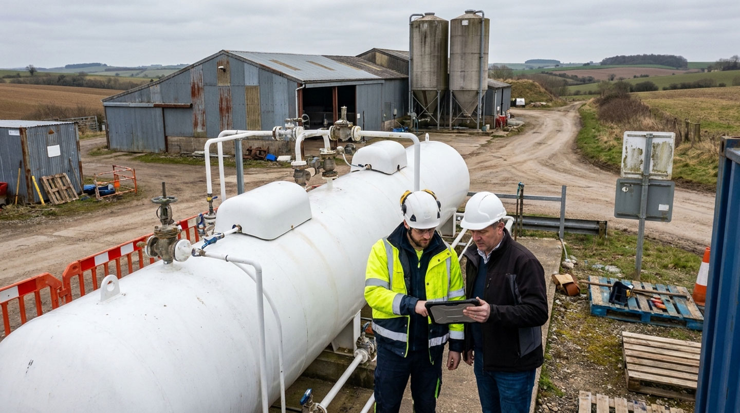 Camion-citerne de livraison propane approvisionnant un site industriel